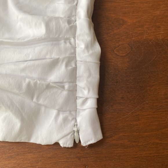 White House black market | white ruched blouse, Sz 10 - Picture 7 of 7